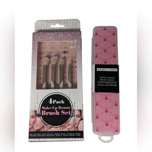 Makeup Brush Set 4PC and Brush Holder